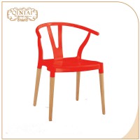 wholesale cheap Scandinavian look Nordic style plastic wood legs coffee shop rest chair