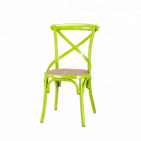 Multi-Colour X Cross Back MetalBanquetChairs Hotel Leisure Coffee Chair